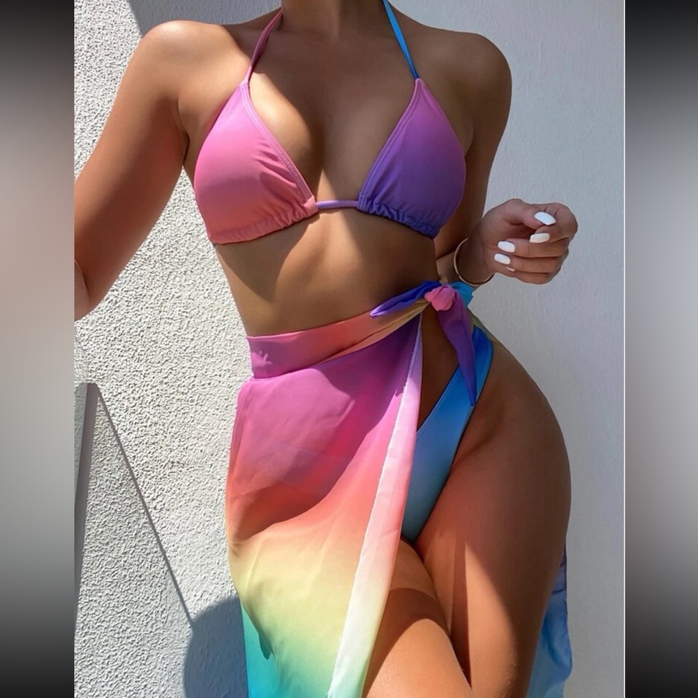 3 Piece Rainbow Swimsuit